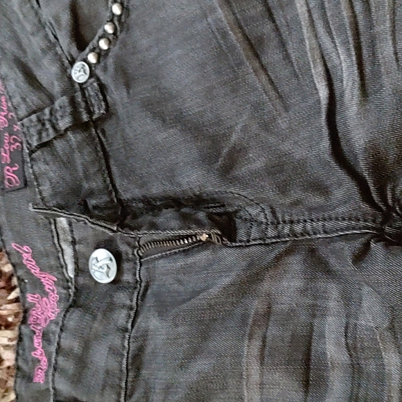 Rock and Roll Cowgirl low-rise Bootcut Charcoal denim jeans 32x34. - Picture 7 of 11